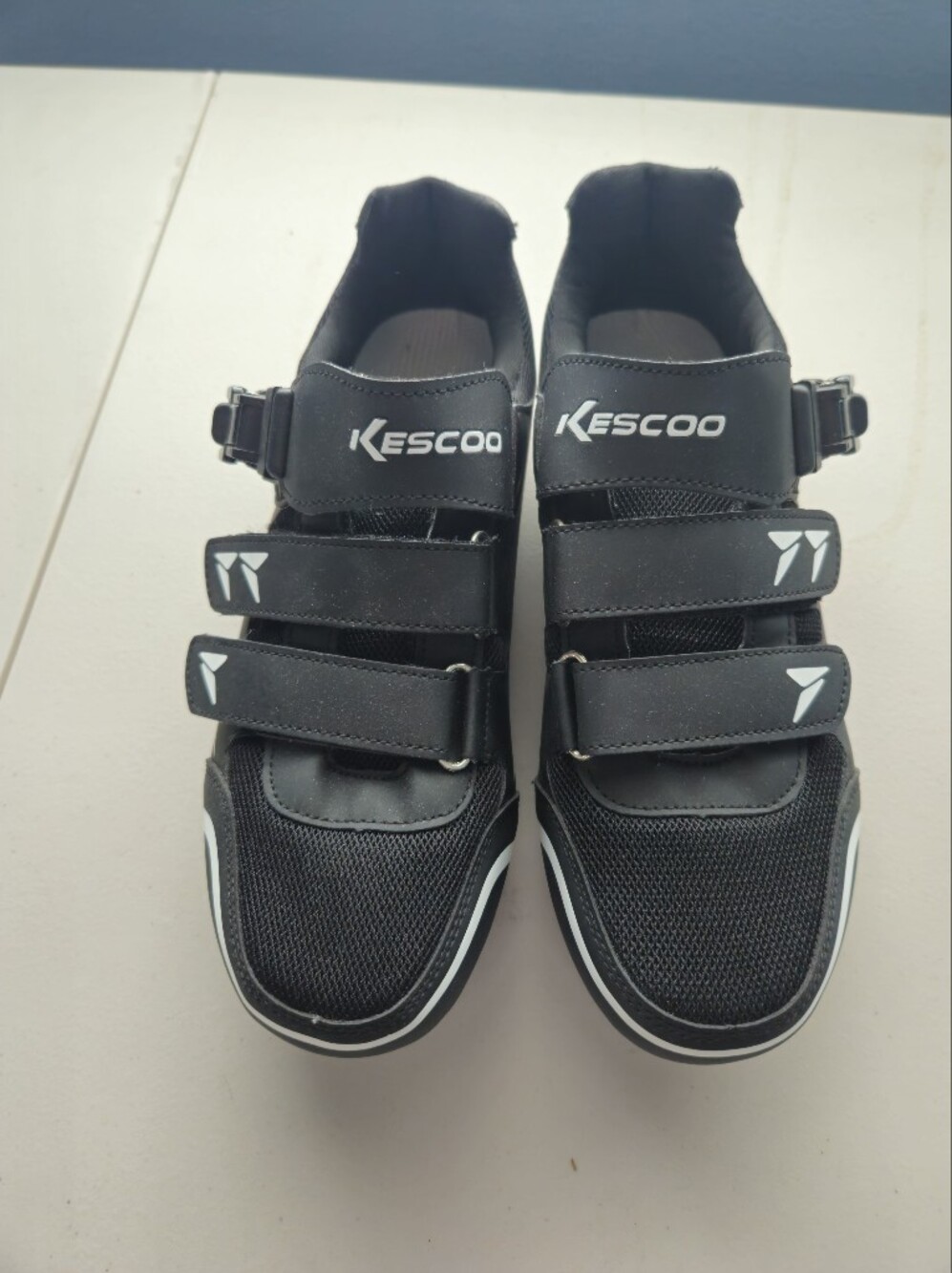 Womens Black Cycling Shoes with Hook-and-Loop Straps